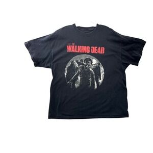 AMC The Walking Dead Tee Shirt Black Short Sleeve Cotton Blend